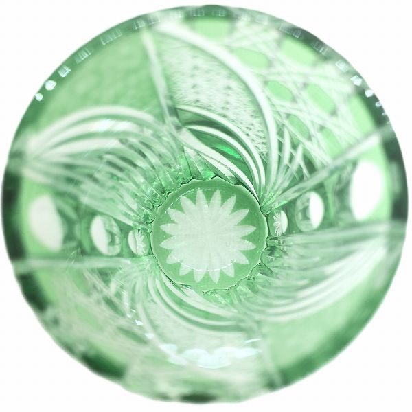 切子、緑、ショットグラス、アガベ、切子作家、伝統的な手法