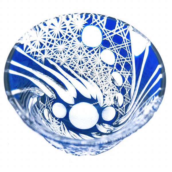 切子、らせん、螺旋、螺旋硝、ガラス、硝子、ぐいのみ、おちょこ、日本酒、冷酒、江戸切子の技法