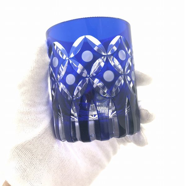 切子、玉七宝に氷山ロックグラス、ペアグラス、ソーダガラス、贈り物、安価、プレゼント、江戸切子の技法、伝統的、切子作家