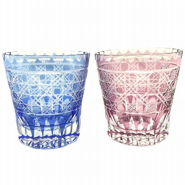 八角籠目天開ロックグラス、切子、切子作家、伝統的な製法、