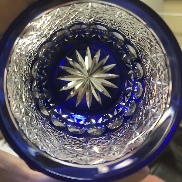 切子、ロックグラス、ペア、ロックグラスペア、菊繋ぎ、伝統的、江戸切子の技法