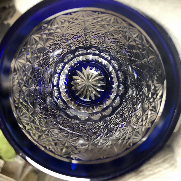 切子、平透かし菊繋ぎタンブラー、コップ、タンブラー、切子作家、伝統的な技法、伝統的、菊繋ぎ、