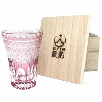 切子、高級、ガラス、創作、切子作家、菊籠目に菊繋ぎタンブラー、コップ、贈り物、プレゼント、江戸切子の技法、伝統的