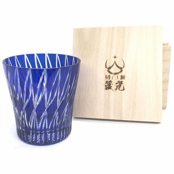 クロスロード天開ロックグラス、切子、伝統的な手法、コップ、切子作家、大きいグラス、