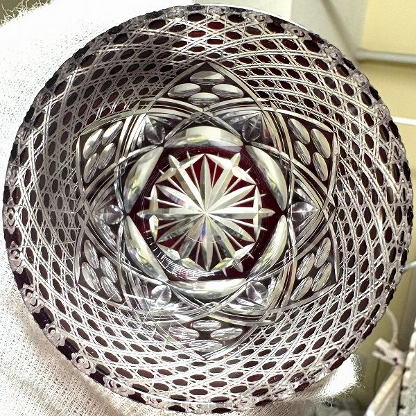 幻の八角籠目（ロックグラス）の上から見た時の実際の輝き。