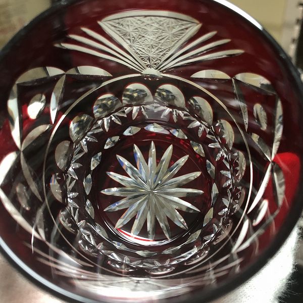 切子、玉七宝に結びロックグラス、結婚祝い、ペアグラス、鮑結び、伝統的な技法、切子作家、
