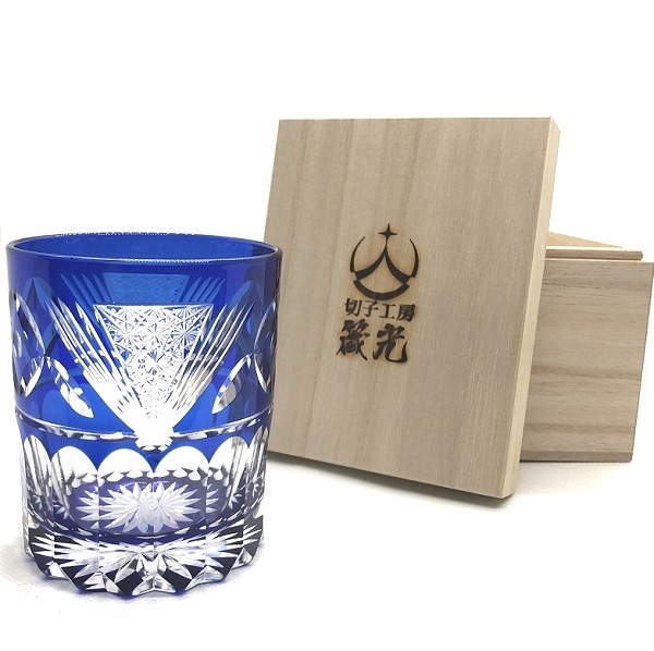 切子、結婚祝い、玉七宝に結びロックグラス、ペアグラス、ロックグラス、江戸切子の技法、伝統的