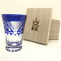 玉七宝に結びタンブラー、切子