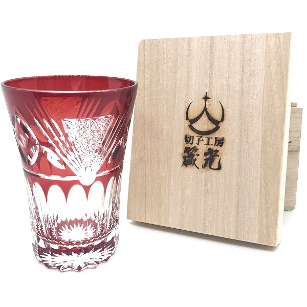 切子、玉七宝に結びタンブラー、結婚祝い、ペアタンブラー、ペアグラス、コップ、ガラス、ソーダガラス、江戸切子の技法、伝統的、切子作家