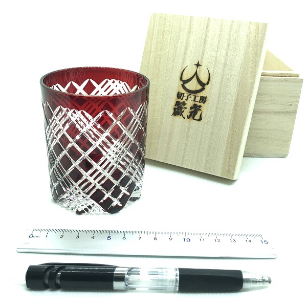 切子、矢来、ロックグラス、、グラス、コップ、四つ矢来ロックグラス、贈り物、プレゼント、江戸切子